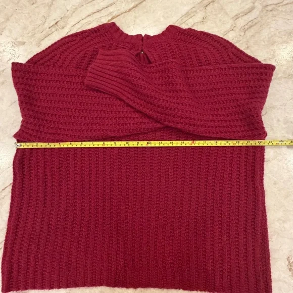 360 Cashmere Wool Blend Sweater Open Back Women's M Red - Picture 8 of 9